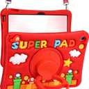 Cute for iPad A16 Case/for iPad 10th Generation/11 Inch Case - Silicone 3D Design for Girls Women Teens Girly Kawaii Funny Cartoon Soft Stand with Lanyard, Red