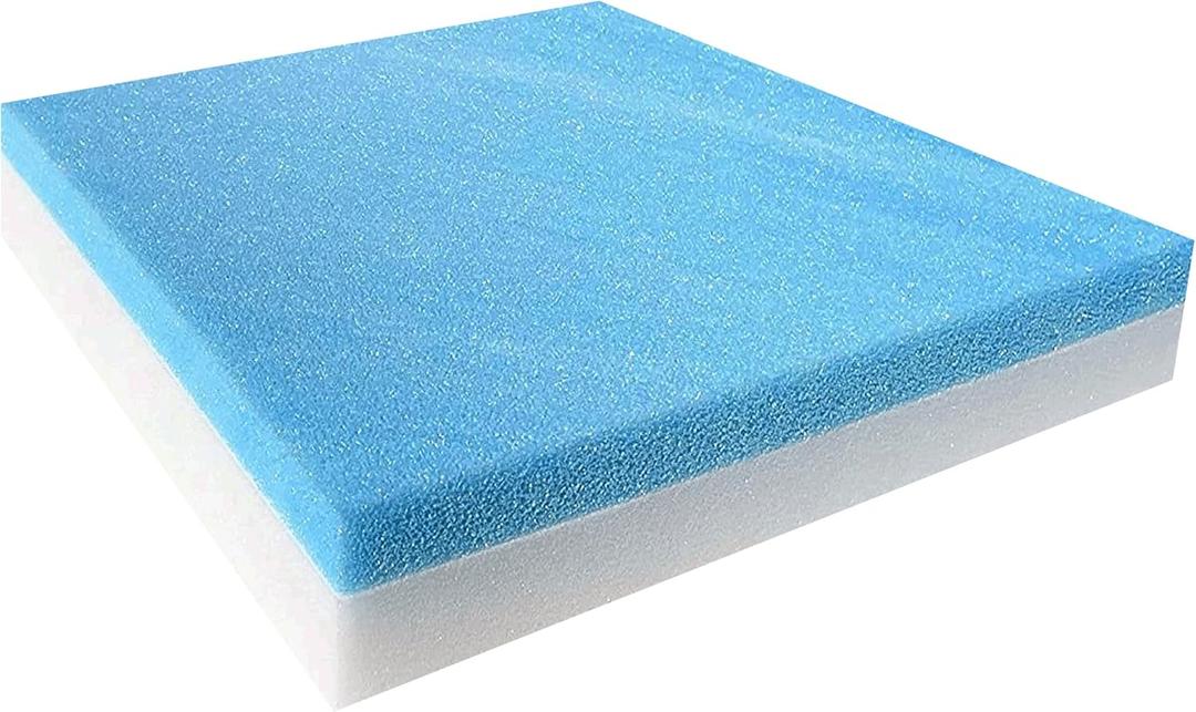 FoamTouch 4"x24"x24" Gel Memory Foam Bench Cushion Replacement Medium Firm (Seat Replacement, Upholstery Sheet, Upholstery Foam, Mattress, Sofa Cushion, Foam Rubber Padding, Couch)
