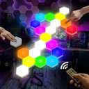 Vcwtty Hexagon Lights, Smart LED Wall Lights with Remote, 13 Colors Touch-Sensitive DIY Modular Assembled RGB Wall Panels, Hex Light with USB-Power for Autism, Game Room Decor, Party (6-Pack) (3.9 inches)