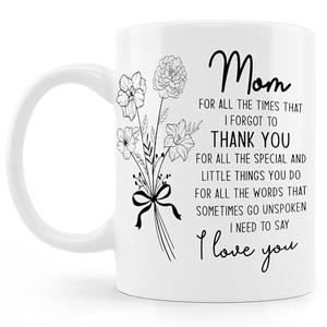 BESERH I Love You Mom Coffee Mug Cup, Mother's Day Birthday Gifts for Mom from Daughters Sons, Best Mama Mother Mommy Gifts Ceramic Coffee Mug 11 oz