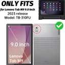 for Lenovo Tab M9 Case, New Kids Heavy Duty Cover with Convertible Handle Stand for Lenovo Tab M9 9.0 Inch 2023, Black