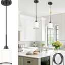 Beionxii Pendant Lights Kitchen Island, Modern Kitchen Pendant Lighting Over Island with Clear Glass, Matte Black Pendant Light Fixtures for Sink, Dining Room, Entryway, BX-PL02MB-CG, 1 Pack