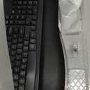 Wireless Keyboard and Mouse Combo, Wave Keys Full-Sized Ergonomic Keyboard with Cushioned Plam Rest, Phone Holder, Comfortable Natural Typing, 2.4G Cordless Set for Computer, Laptop, PC, Mac, Windows (Black)