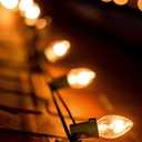 C7 Clear Christmas Lights, 25Ft Outdoor Christmas String Lights with 27 Warm White Incandescent Bulbs, Connectable Vintage Christmas Lights for Outdoor Patio Christmas Party House Decorations, Green