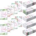 Eaasty 150 Pcs Baby Shower Seed Packet Baby in Bloom Pink Floral Accents and Greenery Self Adhesive Seed Packets Pink Seed Packets for Guests Pink Floral Seed Packets for Baby Shower, Seed Not Include