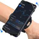 HLOMOM Wristband Running Phone Holder for iPhone 16/15/14/13/12/11/ Pro/X/8 Plus/8/7, 360°Rotatable with Key Holder, Sports Wristband for Samsung Galaxy and All 4''-6.5''Phones (Non-Removable-S)