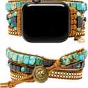Cape Diablo Smart Watch Band for Women - Handmade Gemstone Strap - Compatible with 38mm-45mm Apple Faces Turquoise Calming Energy