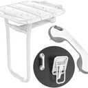 Upgraded Folding Shower Chair & Bench, Wall Mounted Heavy Duty Shower Seat w/ Legs & Assist Suction Grab Bar - 500lbs Capacity for Elderly, Adults & Pregnant Users
