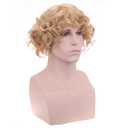 BERON Mens Blonde Wig Layered Curly Blonde Male Wig for Halloween Cosplay Synthetic Wig (New Blonde)