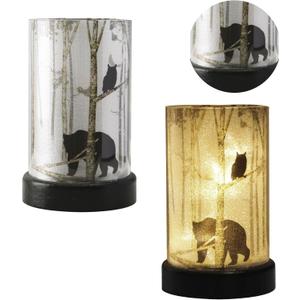 Battery Operated Table Lamp, Cordless Lamps for Home Decor, Battery Powered Nightlight with LED Bulb, Decorative Lights for Living Room Bedroom Tabletop Entryway Centerpiece Gift (Bear)