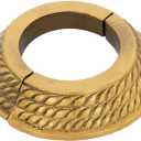 Renovators Supply Manufacturing Aluminum Escutcheon Plate 3.13" OD Escutcheon 1.25" IPS Lacquered Antique Gold Finish Radiator Flange (Gold Triple Roped)