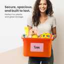 MESS Large Bin Labels for Storage (50 6x4) - Pantry and Craft Organization - Removable Labels for Moving Boxes (Pink)