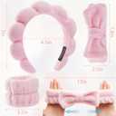 Ztomine Headbands for Women - Spa Headband and Wristband Set - Headband for Washing Face,Facial Mask,Makeup and Skin Care,Gifts for Women and Teen Girl Gifts Trendy Stuff (pink)