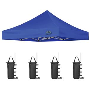 Canopy Replacement Top for 10x10ft Pop Up Canopy Tent, Waterproof Durable Cover with Bonus 4 Sand Bags Outdoor Shelter Replacement Roof