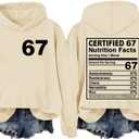 67 Meme Nutrition Facts Hoodie 67 Sweatshirt Funny 6 7 Meme Graphic Tees For Women Men (XL)