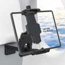 KDD Airplane Tablet Holder Mount, Adjustable Travel Essentials iPad Phone Stand with 360 Degree Rotation, Portable Tesla Model 3/Y Car Headrest Mount Compatible with iPad, Cell Phone (4.7"-12.9")