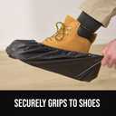 GORILLA GUARD Shoe Covers Disposable, Pack of 200 (100 Pairs) Waterproof Ankle Booties, Puncture Resistant Accessories for Work, Safety Boot Cover for Indoors and Outdoors, Secure Universal Fit, Black