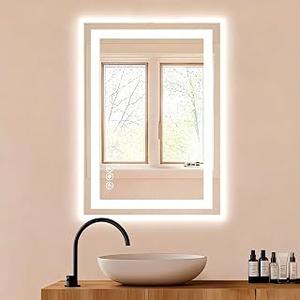 NEWBULIG Bathroom Mirror, Wall Mirror with Aluminum Alloy Thin Frame, Bathroom Mirrors for Over Sink, Bedroom, Living Room, Entryway