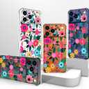 Compatible with iPhone 17 Pro Max Case Card Holder for Women Cute Design,Wallet Phone Cases Transparent Cool Kawaii Protective (Clear Floral Spring Blossom)