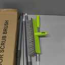 Floor Scrub Brush with 57" Long Handle, 2 in 1 Scrape and Deck Brush Floor Scrubber for Cleaning Smooth Concrete, Carpet, Patio, Kitchen Wall and Tile