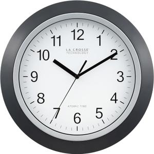 La Crosse Technology WT-3129B 12 Inch Atomic Analog Wall Clock, Pack of 1, Black