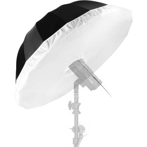Selens Parabolic Umbrella and Diffuser Photography Lighting, 65 Inch Black Silver Reflective Deep Umbrella for Photo Studio Flash Speed Light
