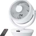 PNTCK Air Circulator Fan for Bedroom, 13" Table Fan with Remote, 90 Oscillating & 120 Tilt, 60ft Strong Airflow, Quiet 25dB Electric Fan with 4 Speeds, 4 Modes & 12H Timer (Black)