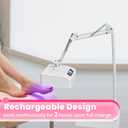 UV Foot Lamp with Stand, 78W Hanging Pedicure Lamp, Cordless UV Light for Feet with Sensor, LED Nail Light on an Arm, Wireless Gel Nail Polish Curing for Nails (Whole Floor Lamp) White