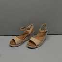 SHIBEVER Women's Wedge Platform Sandals: Espadrille Dressy Comfortable Summer Open Toe Ankle Strap Buckle Women Sandal (7, Nude)