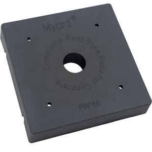 PBP Myard 6x6 Post Base Plate for Wood Post, Anti-UV Sturdy 1-inch Stand-Off Wood to Concrete Base Plate, Thickened Sides, Support Patio Decking, Pavilion, Porch, Handrail Railing (6" x 6", 1-Pack)