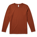 ODODOS Women's Long Sleeve Tunic Top - Ultralight Soft Breathable Side Slit Basic Tee Yoga Workout T-Shirt, Rust Red, Medium