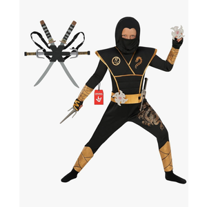 Morph Deluxe Boys Ninja Costume With Ninjas Toy Swords Accessory, Kids Ninja Costumes, Boy Halloween Costume