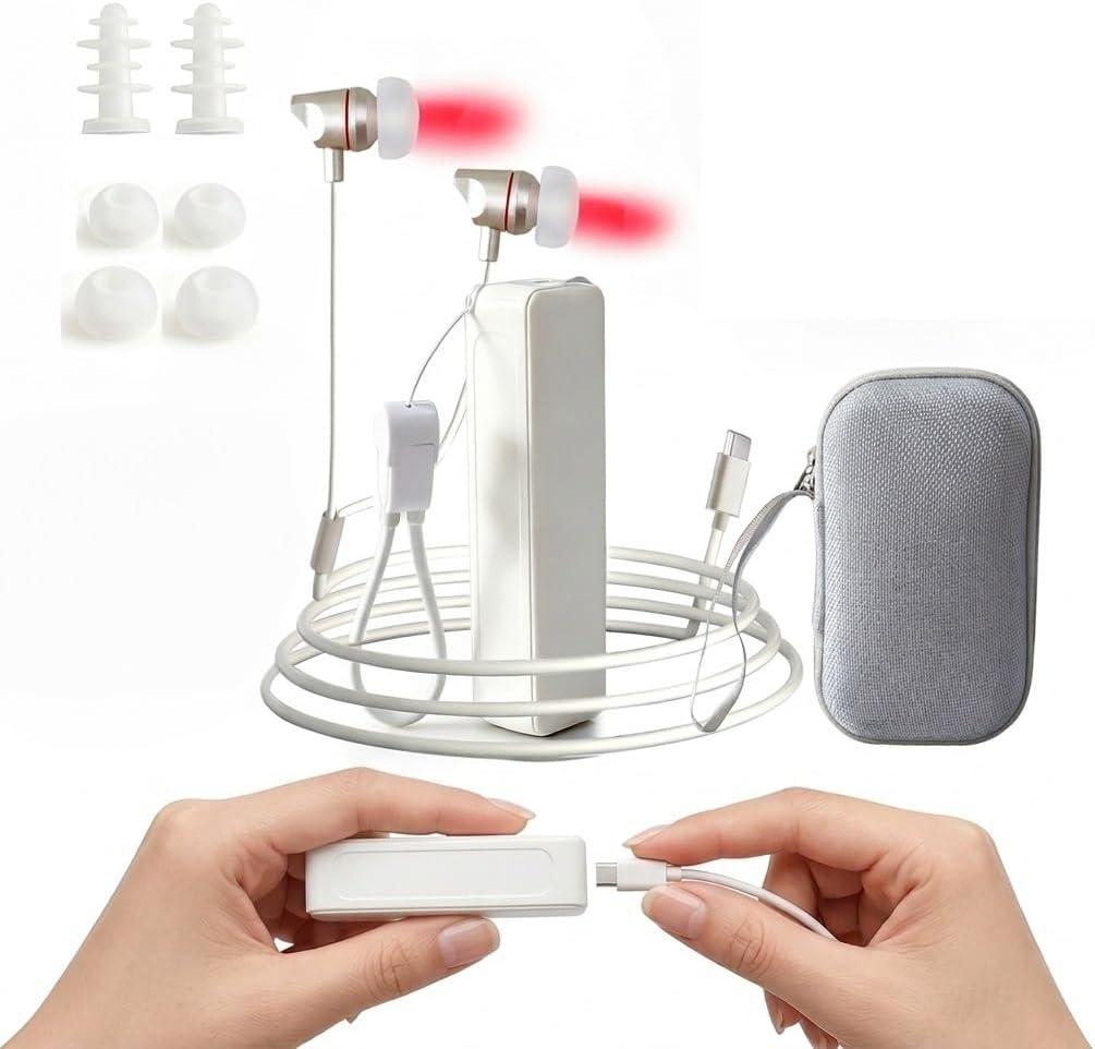 2026 Upgraded 2-in-1 Red Light Therapy Device for Ears & Nose 650nm Red Light to Relieve Ear Discomfort & Support Hearing, Soft Silicone Tips, Portable Storage Case
