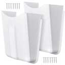 2 Pcs Lavatory Protector, White ABS Lavatory Shroud Bathroom Sink Cover with 7 Flat Head Self Tapping Screws for Concealing Pipes Under Sink for Easy Installation Fits Standard Basin