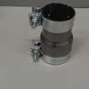 2 to 2.5 Inch Exhaust Adapter, 2" ID to 2.5" ID Exhaust Reducer Connector Pipe with Clamp