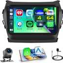 Fuluku 4+64GB Android 15 Car Stereo for Hyundai Santa Fe IX45 20132018 Wireless Carplay Android Auto, 9 Inch Incell Touch Screen Car Stereo with GPS, Backup Camera, Bluetooth, FM/RDS, EQ, WiFi, SWC