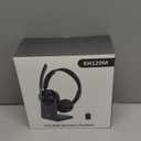 (2025 Upgraded) Wireless Headset with Mic for Work, Bluetooth Headset with Noise Canceling Microphone with Dongle, Charging Base & Mic Mute, Wireless Headphones for Work from Home/PC/Computer (Black)