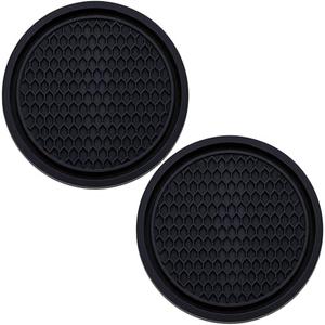 MEAJOO 2PCS Car Cup Holder Coaster, Universal Auto Non-Slip Cup Holder Coaster, 2.75In Universal Non-Slip Recessed Car Interior Accessories (Black)