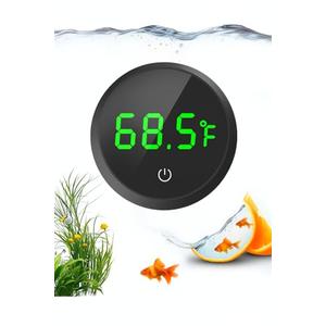 QZQ Fish Tank Thermometer Aquarium Thermometer Wireless Touch Stick Digital Aquarium Thermometer LED Display ±1°F for Monitoring The Fish Tank Aquarium Temperature Accessories (Black)