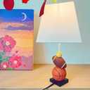 HERBESTBAY Kids Table Lamp, 14 Inch Football, Basketball & Baseball Design with Cute Lampshade, Sports-Themed lamp Ideal for Children's Bedroom Decor, Bedside Lamp Includes LED Bulb