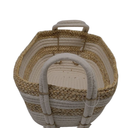 Woven Basket, Wicker Organizer Basket, Beige/White