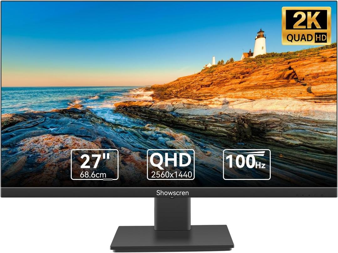 27inch PC Monitor QHD 2560 x 1440 IPS Panel, 100 Hz, 99% sRGB, Flicker-Free, USB-C DP HDMI 2K Gaming PC Monitor with Speakers