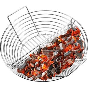 Replacement Kamado Classic Joe Charcoal Basket, Lump Ash Basket Fits Big Green Egg Grill, Large - Stainless Steel Charcoal Holder with Divider. Smoking Accessories also for other 18" Charcoal Grills