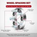 5x4.5 Wheel Spacers for Jeep Wrangler Liberty TJ XJ YJ ZJ KJ KK, 1” 5x114.3 Wheel Adapters 82.5mm CB Compatible for Ford for Mustang Ranger Explorer Edge and More