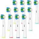 Schallcare Replacement Brush Heads Compatible with Oral B Braun Electric Toothbrush - Floss Toothbrush Head Fits for Oral B Pro 1000 Genius Smart Series (12 Pack)