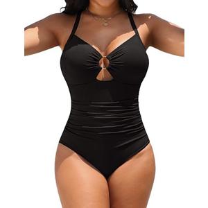 Blooming Jelly Womens One Piece Swimsuit Slimming Tummy Control Bathing Suit Shapewear Full Coverage Swim Suits M