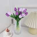Artificial Tulips Flowers Fake Latex Tulip Stems - 30pcs Real Touch Faux Multicolor Tulips Flower for Easter Spring Wedding Bouquet Centerpiece Floral Arrangement Cemetery Table Decor