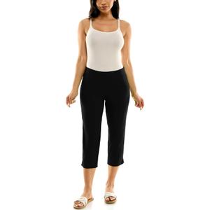 Zac & Rachel Women's Pull-on Slim Leg Crop Pant (Black)