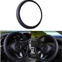Leather Car Steering Wheel Cover, Elastic, Breathable Anti-Slip, Universal 15 inch, Steering Wheel Cover for Men Women (Black/Blue)