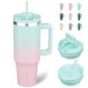 BJPKPK Tumbler With Handle And Straw 40oz Insulated Tumbler Cups With Lid Stainless Steel Travel Coffee Mug,Bubble Gum